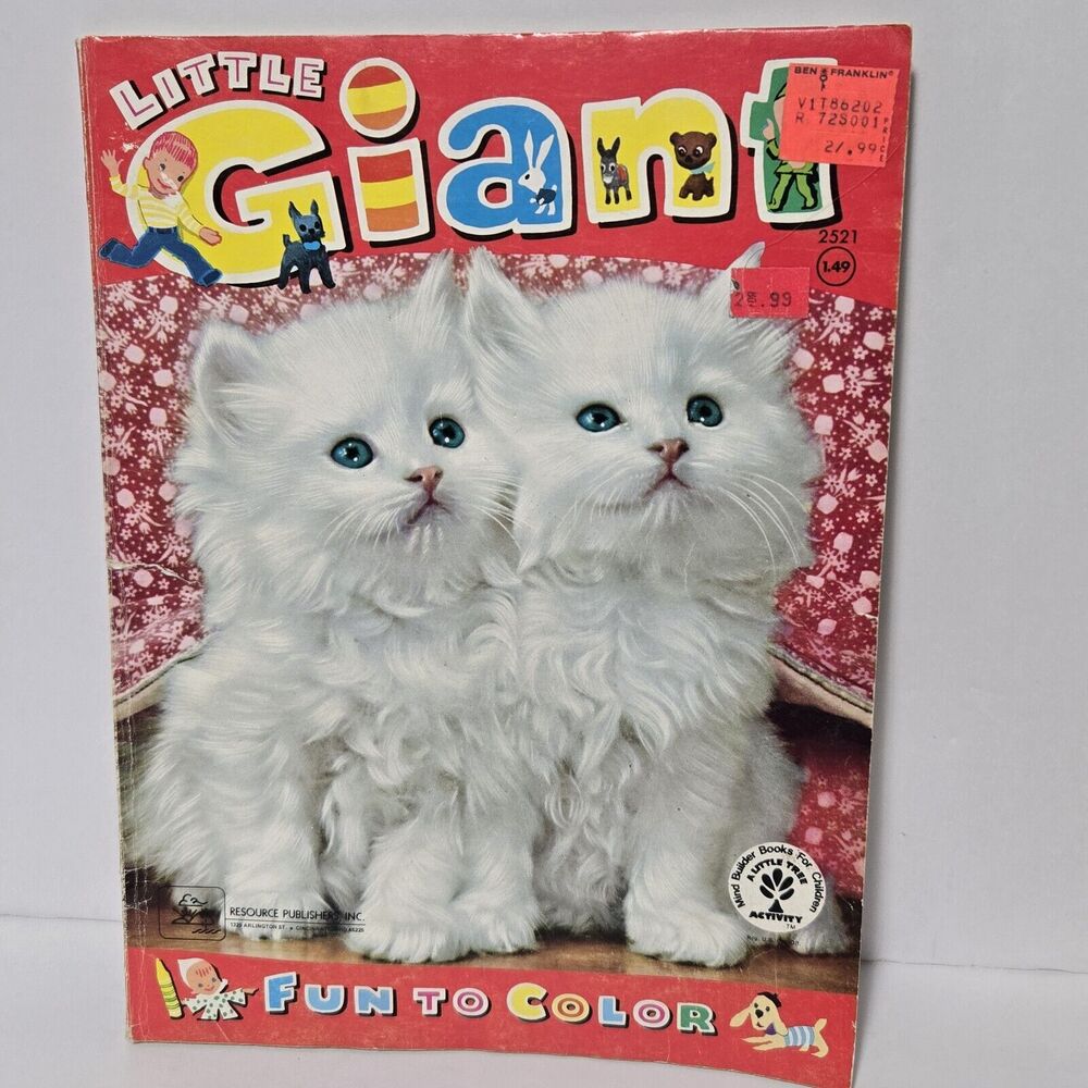 Vintage 1964 Little Giant "Fun To Color" Coloring Book Kittens Kids‎ Activities